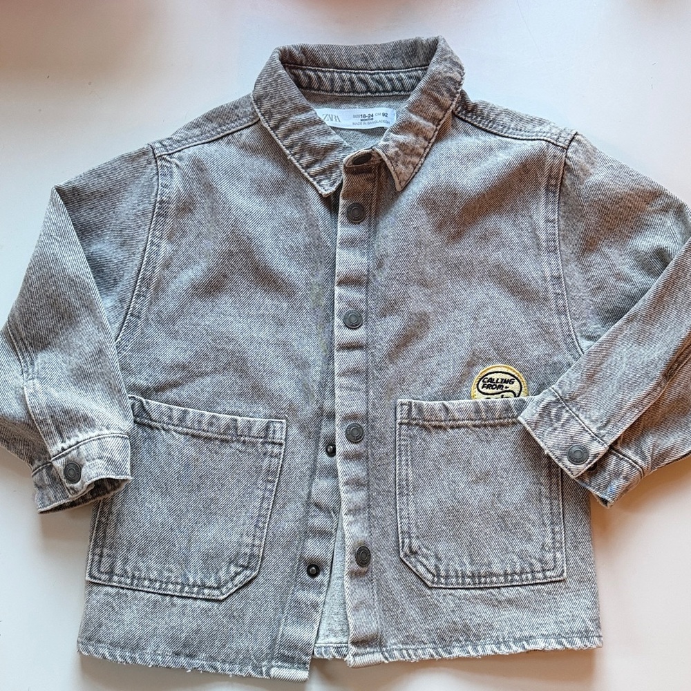 Zara Kids Light Gray Denim Jacket